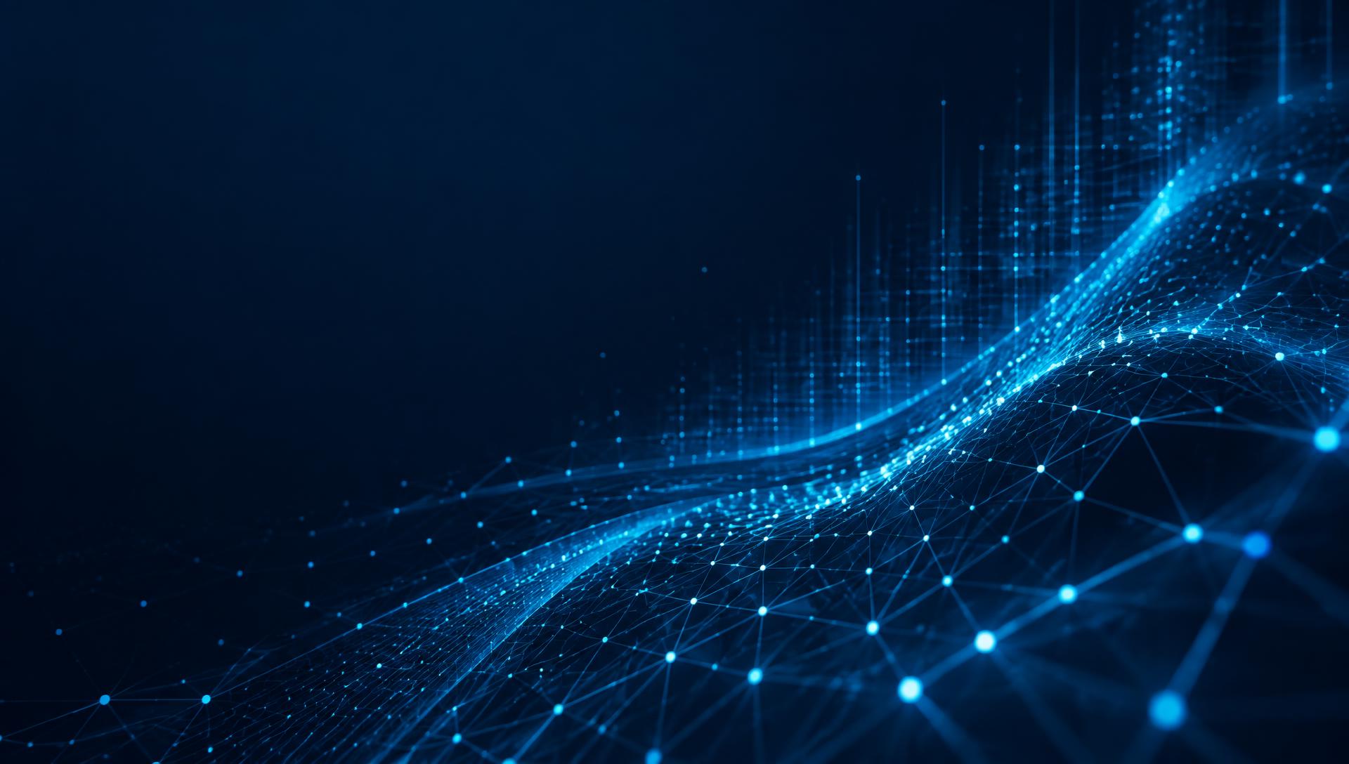 Abstract network of connected data points